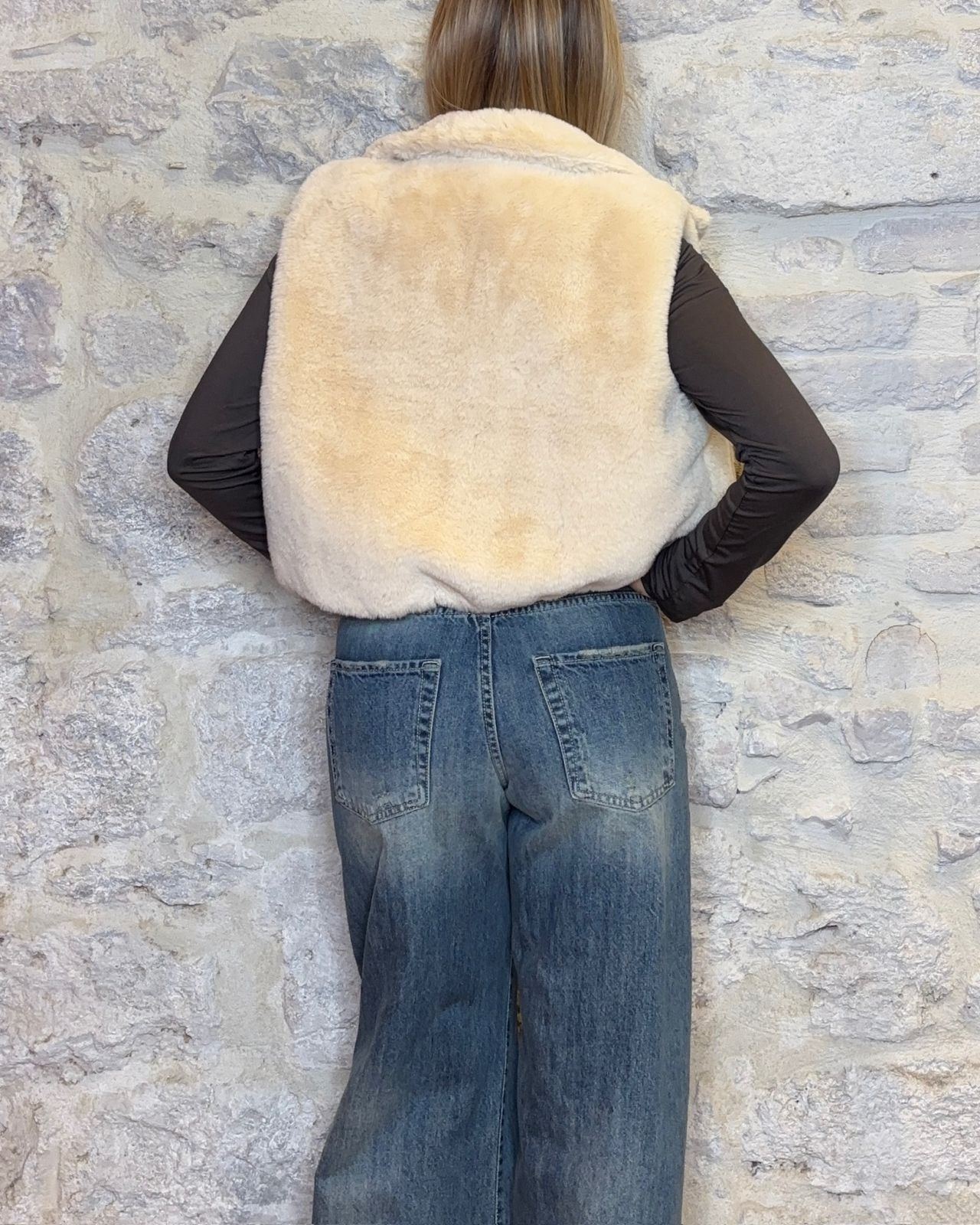 NUMERO6 SELECTION gilet eco pelliccia burro Image