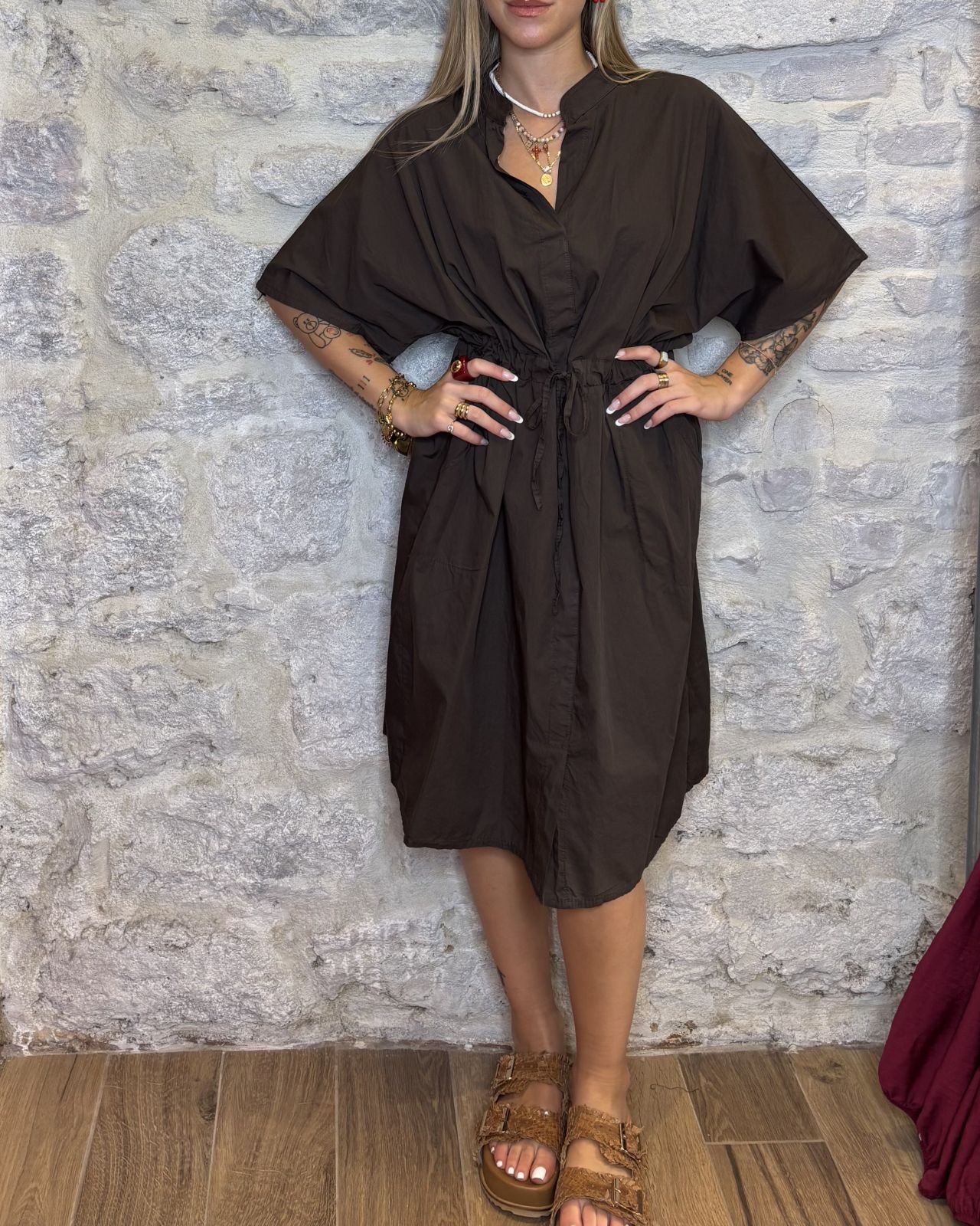 NUMERO6 SELECTION abito Kimono coulisse caffè Image
