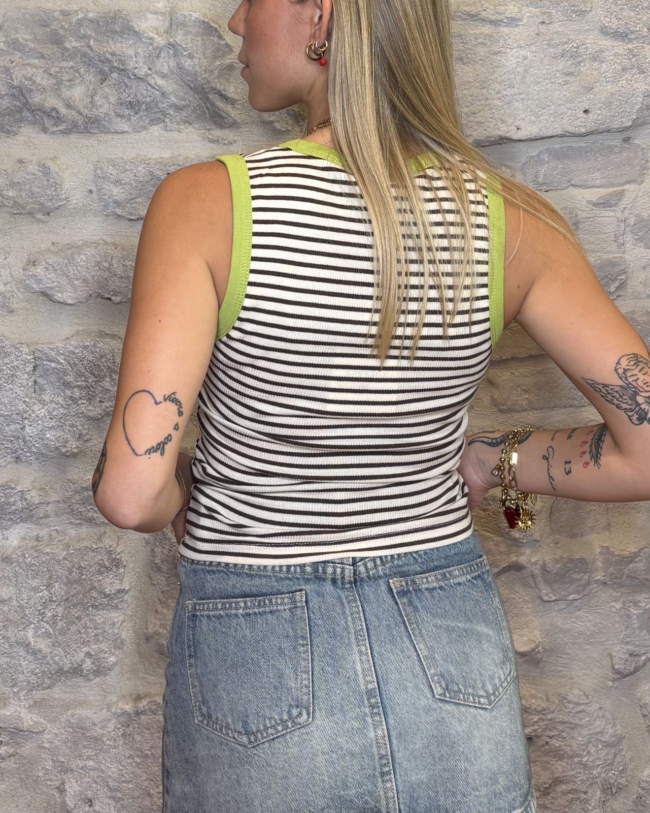 SUSY MIX canotta righe moro Image