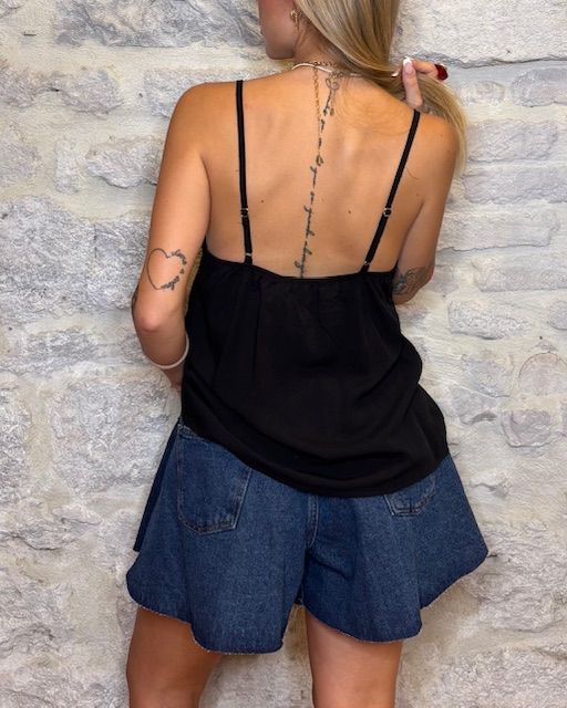 HAVE ONE top spallini sottili nero  Image