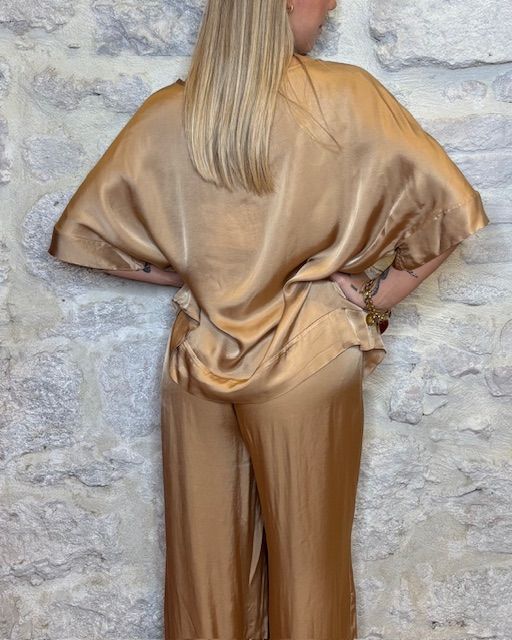 TENSIONE IN blusa modello a scatola in viscosa desert Image