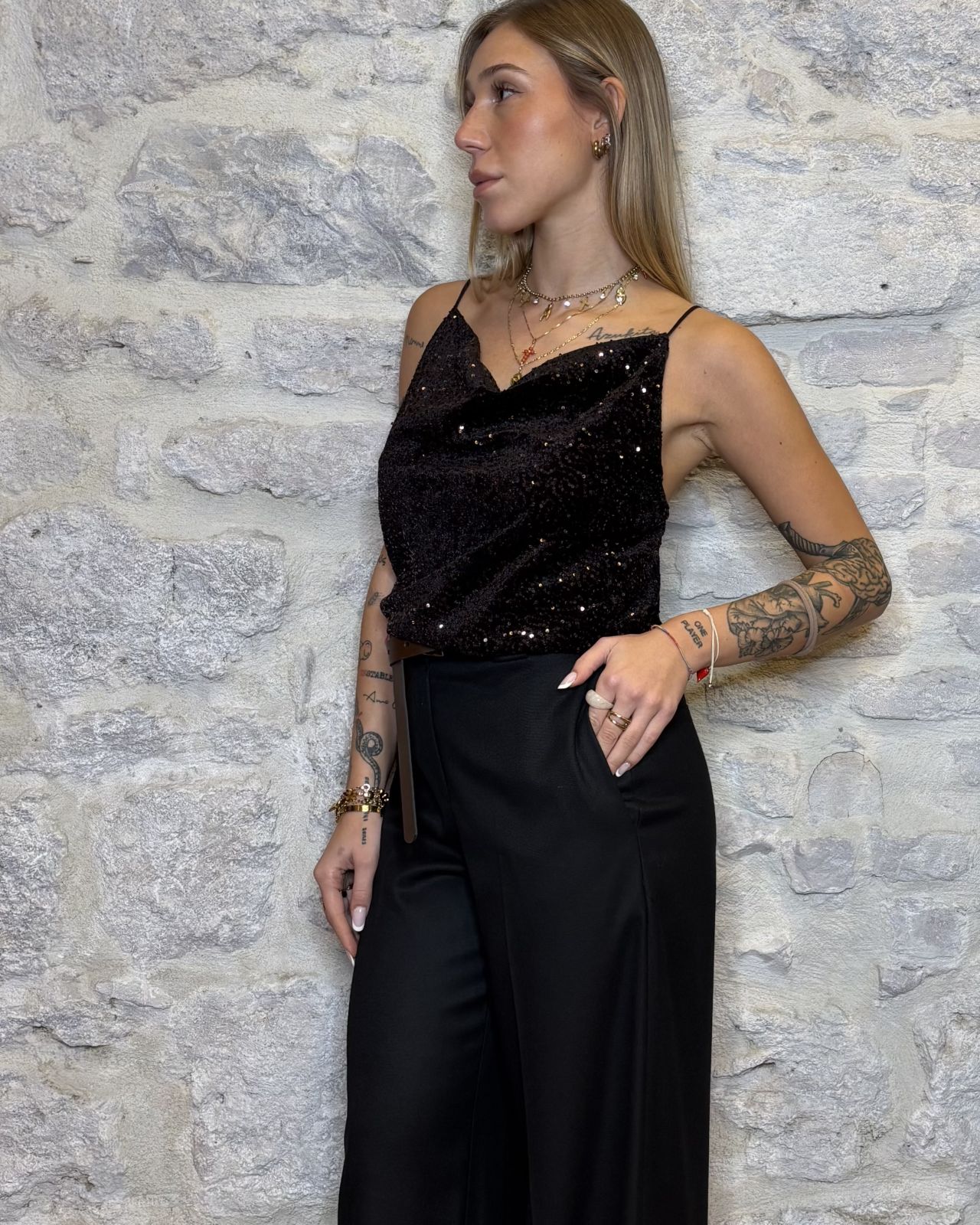 NUMERO6SELECTION top paillettes cioccolato Image