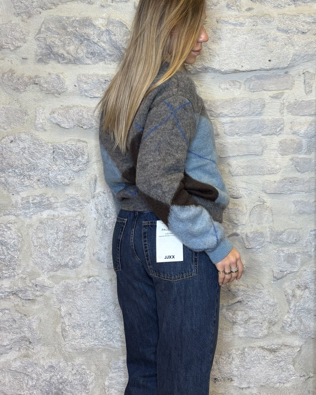 TENSIONE IN maglia rombi celeste Image