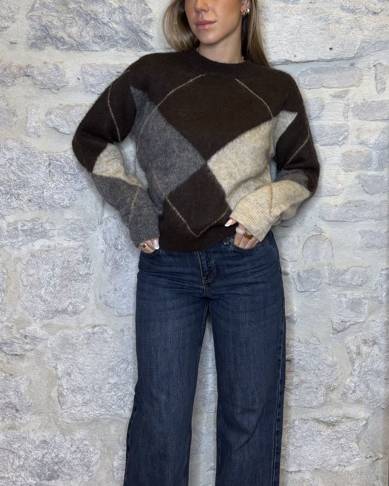 TENSIONE IN maglia rombi moro Image