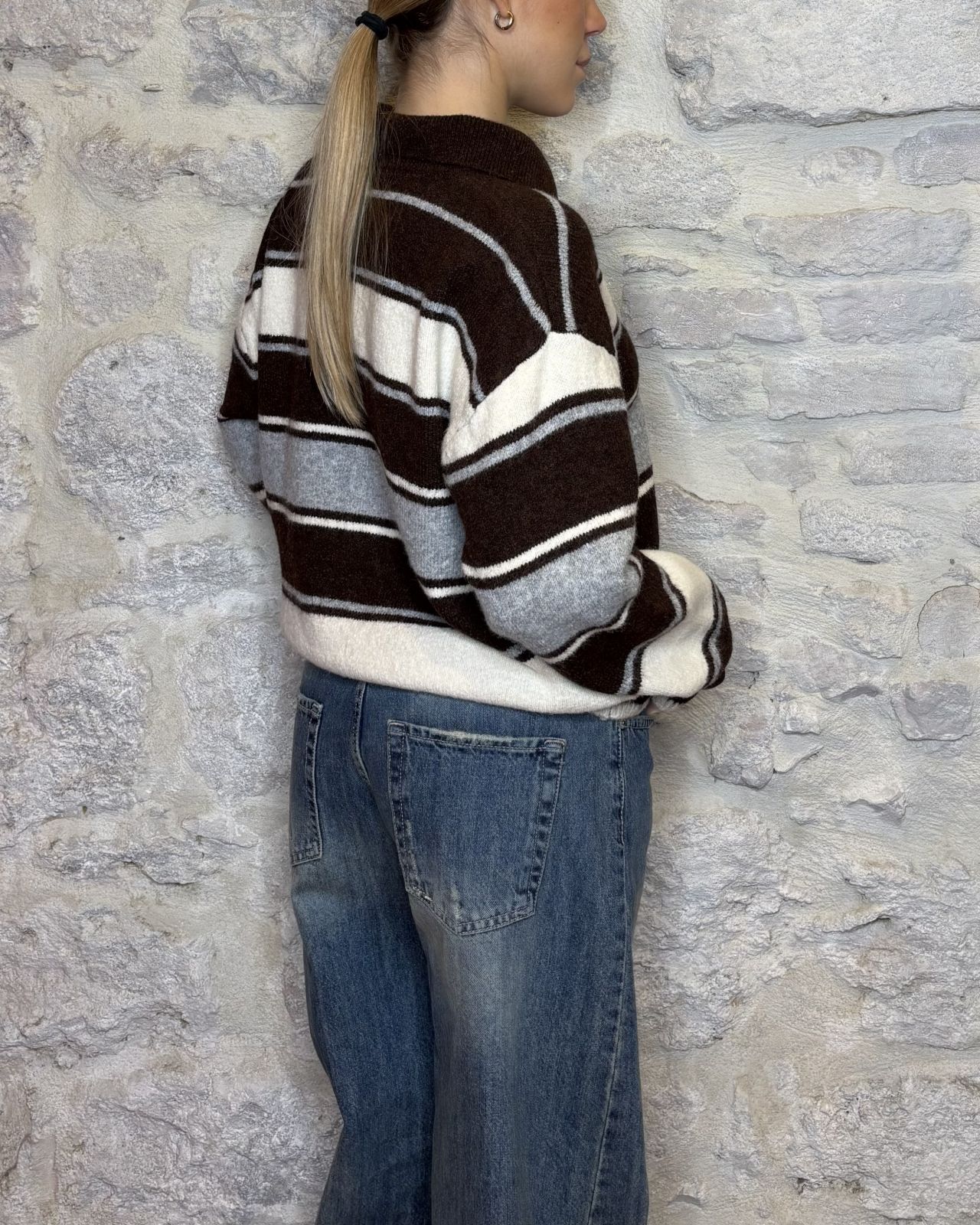 NUMERO6SELECTION maglia a righe modello polo  Image