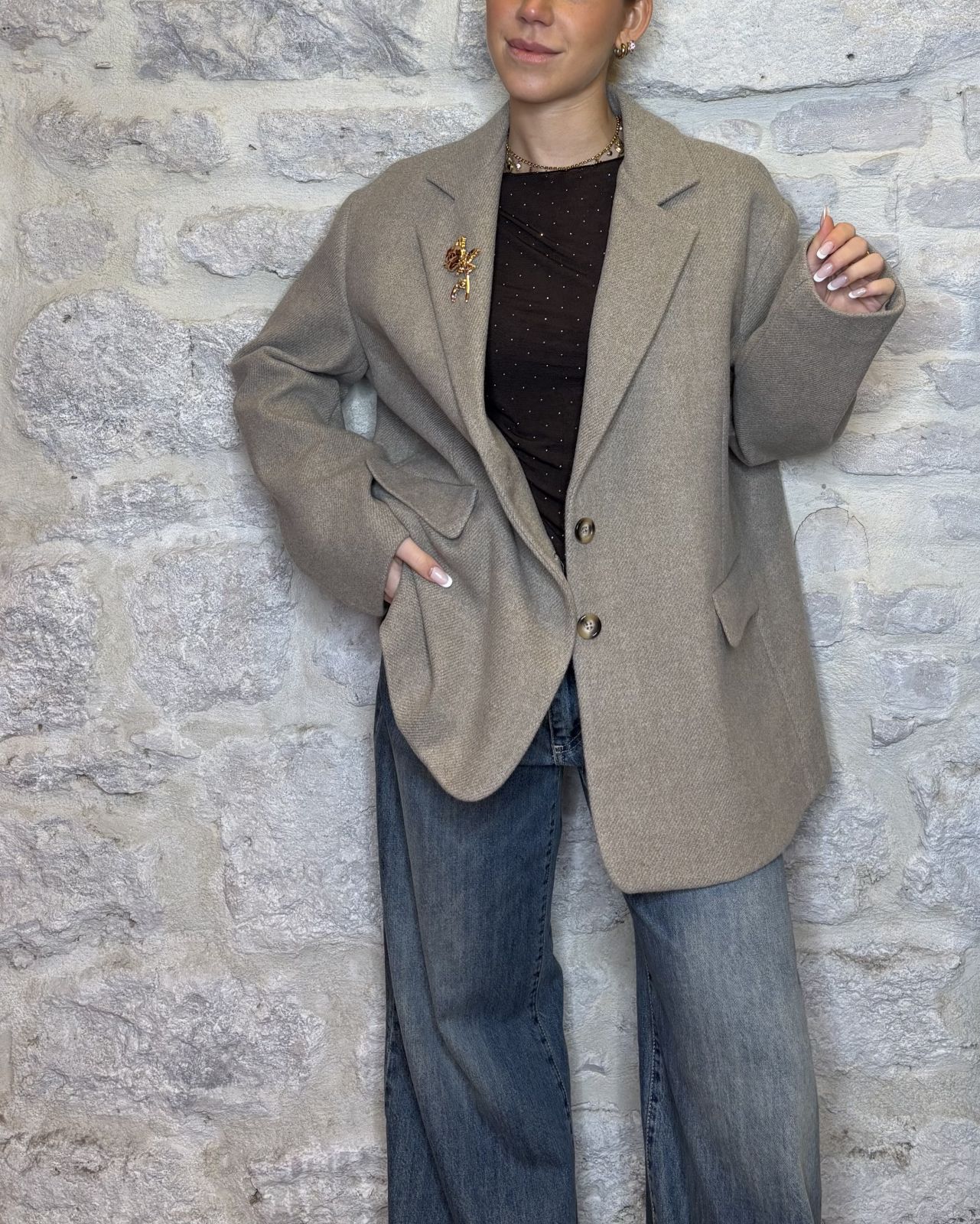 DIXIE giacca cappotto over sabbia Image