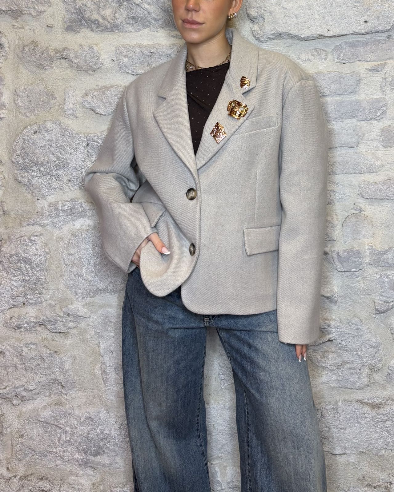 DIXIE giacca cappotto crop over ghiaccio Image