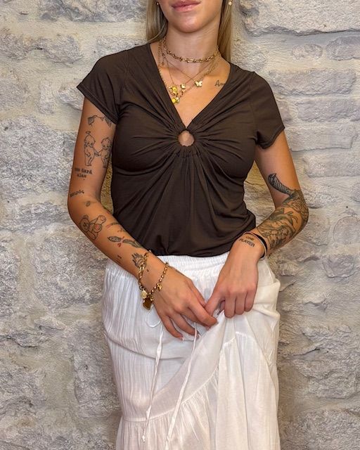 SUSY MIX maglia in jersey con anello moro Image