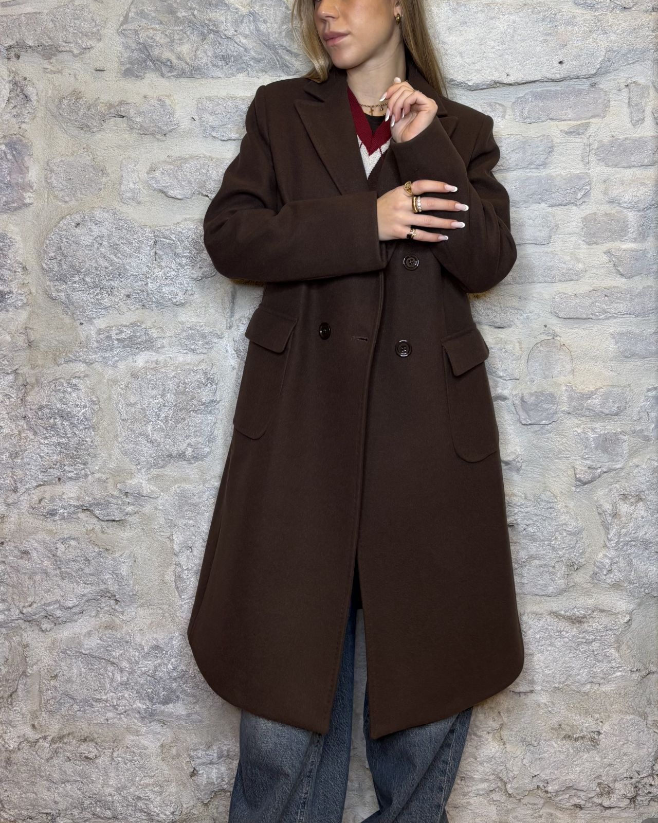 SUSY MIX Cappotto doppiopetto moro Image