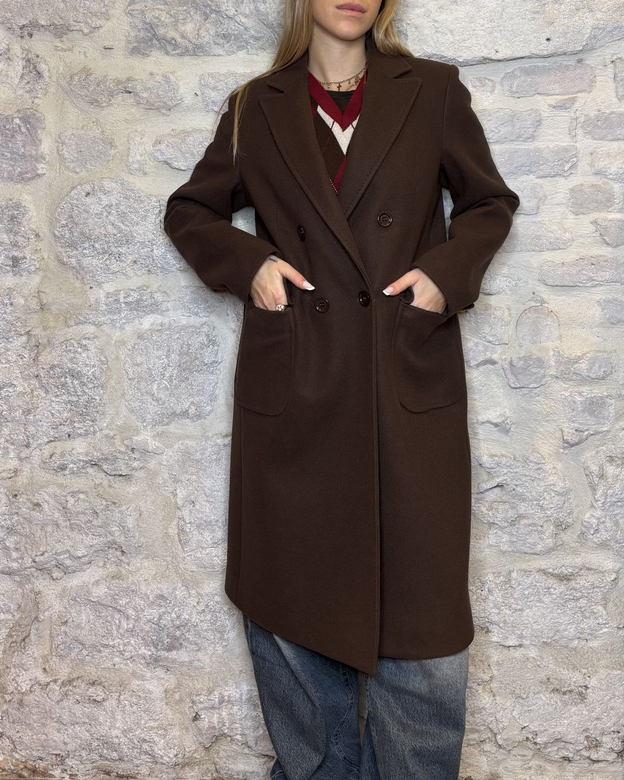 SUSY MIX Cappotto doppiopetto moro Image