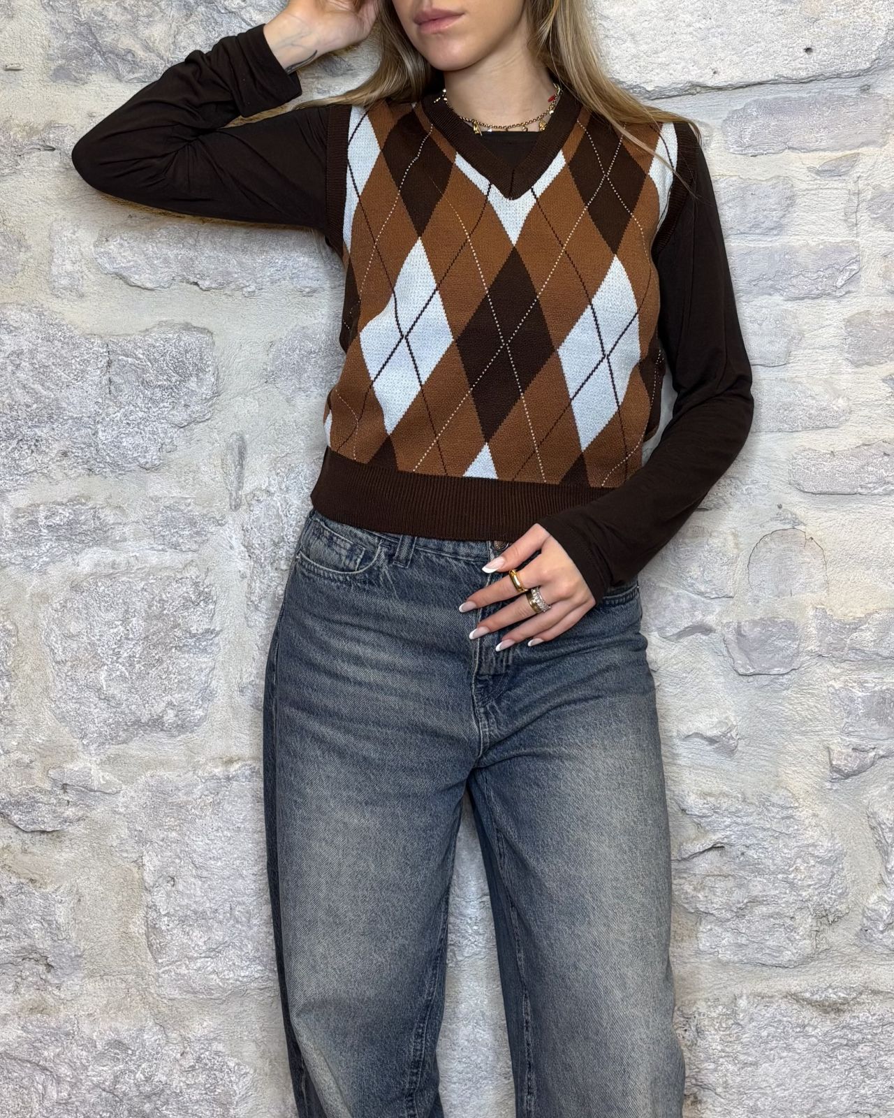 SUSY MIX gilet rombi moro Image