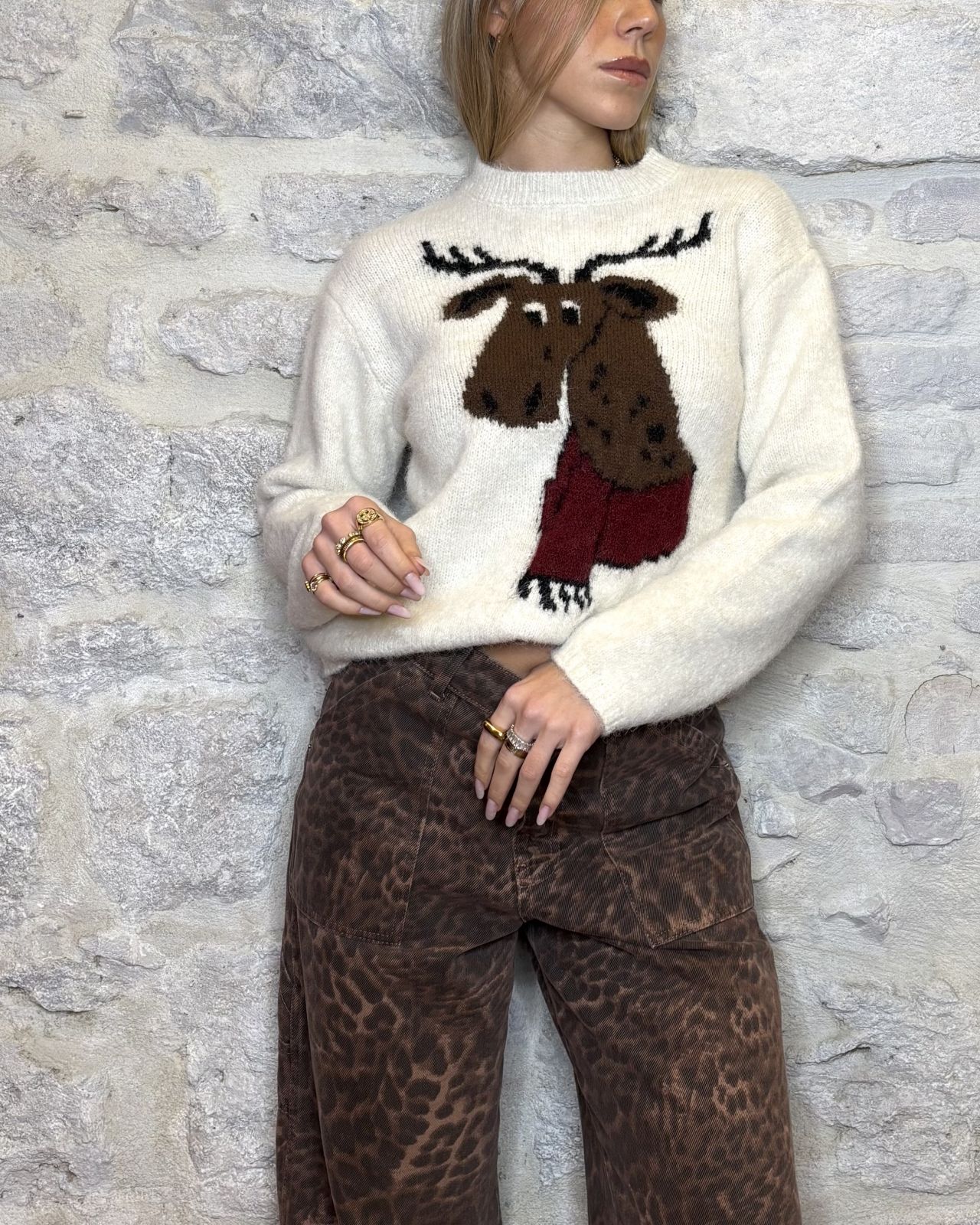 SUSY MIX maglia alce beige Image