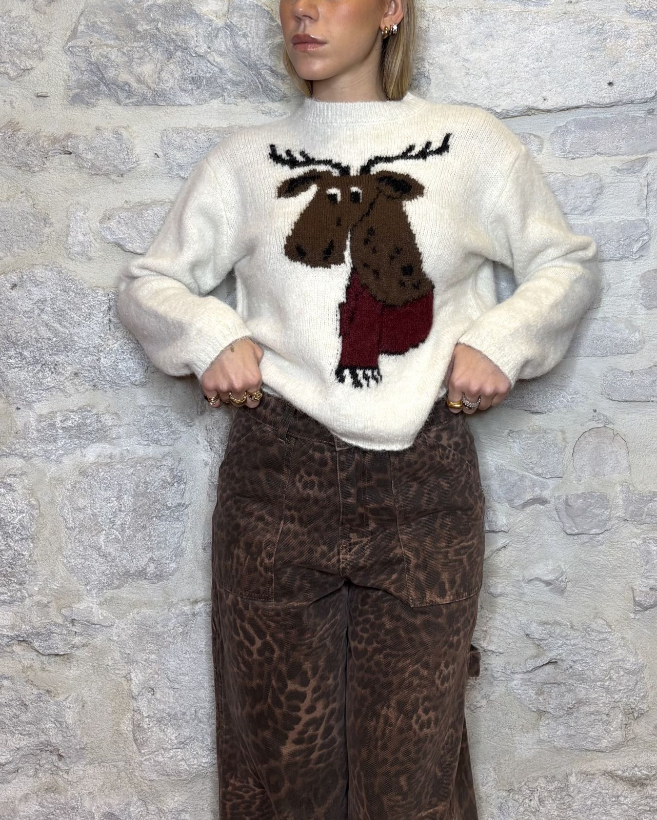 SUSY MIX maglia alce beige Image