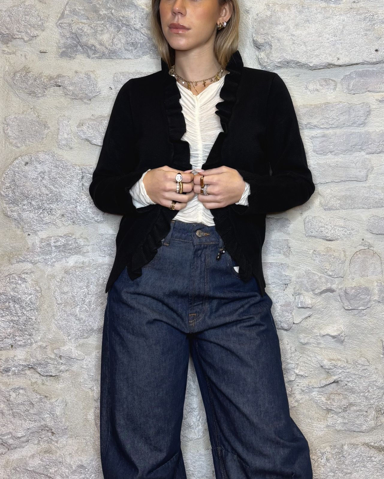 SUSY MIX cardigan con gale nero Image