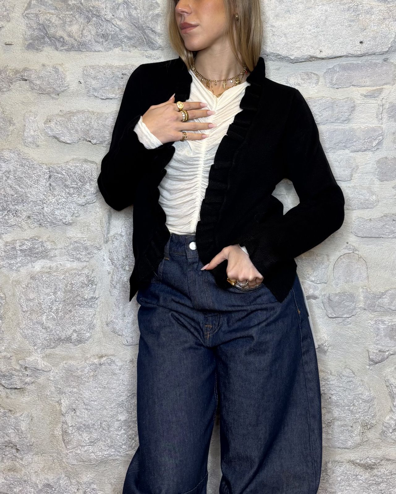 SUSY MIX cardigan con gale nero Image