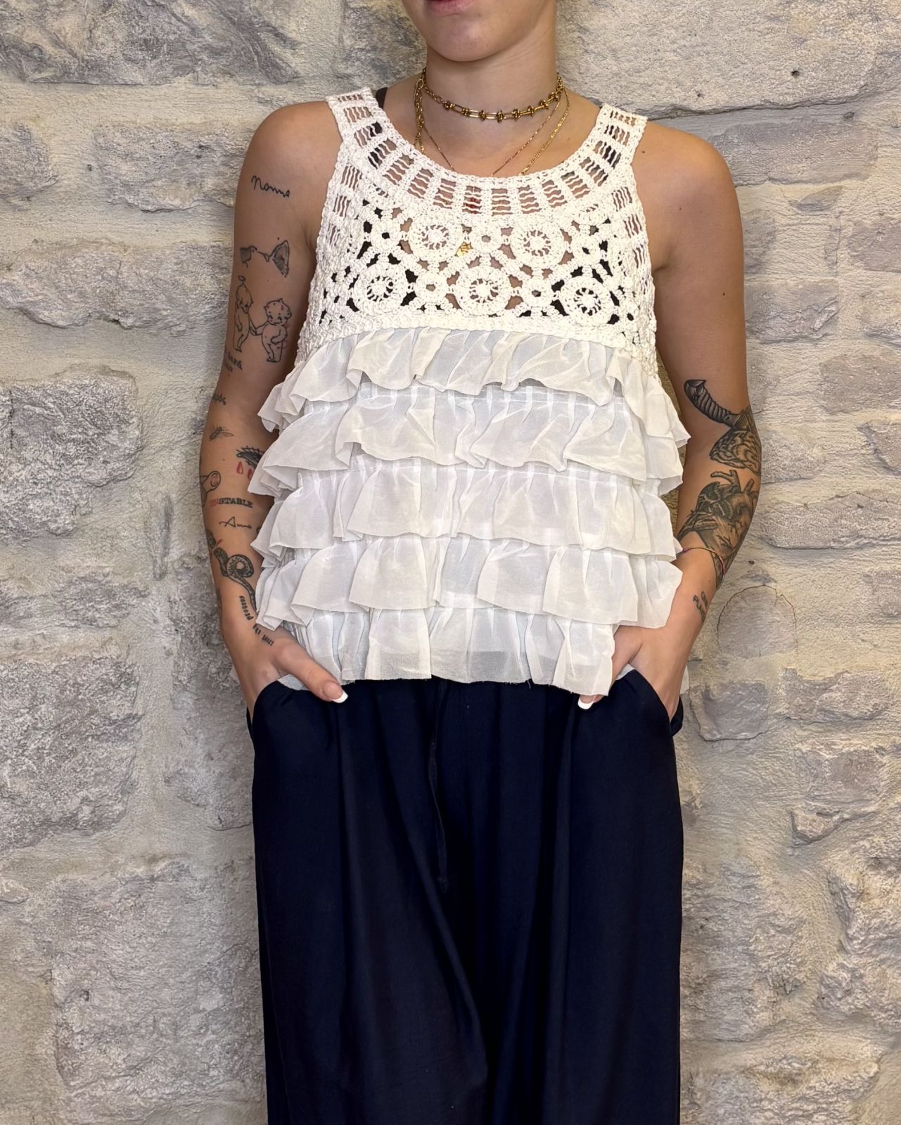 SUSY MIX top in crochet con  balze Image