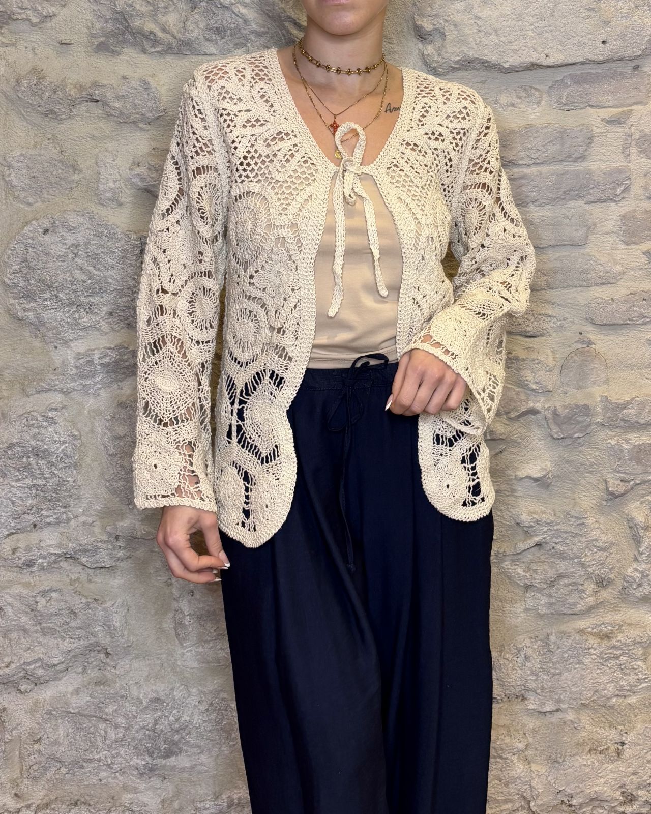 SUSY MIX cardigan laccio in crochet  Image