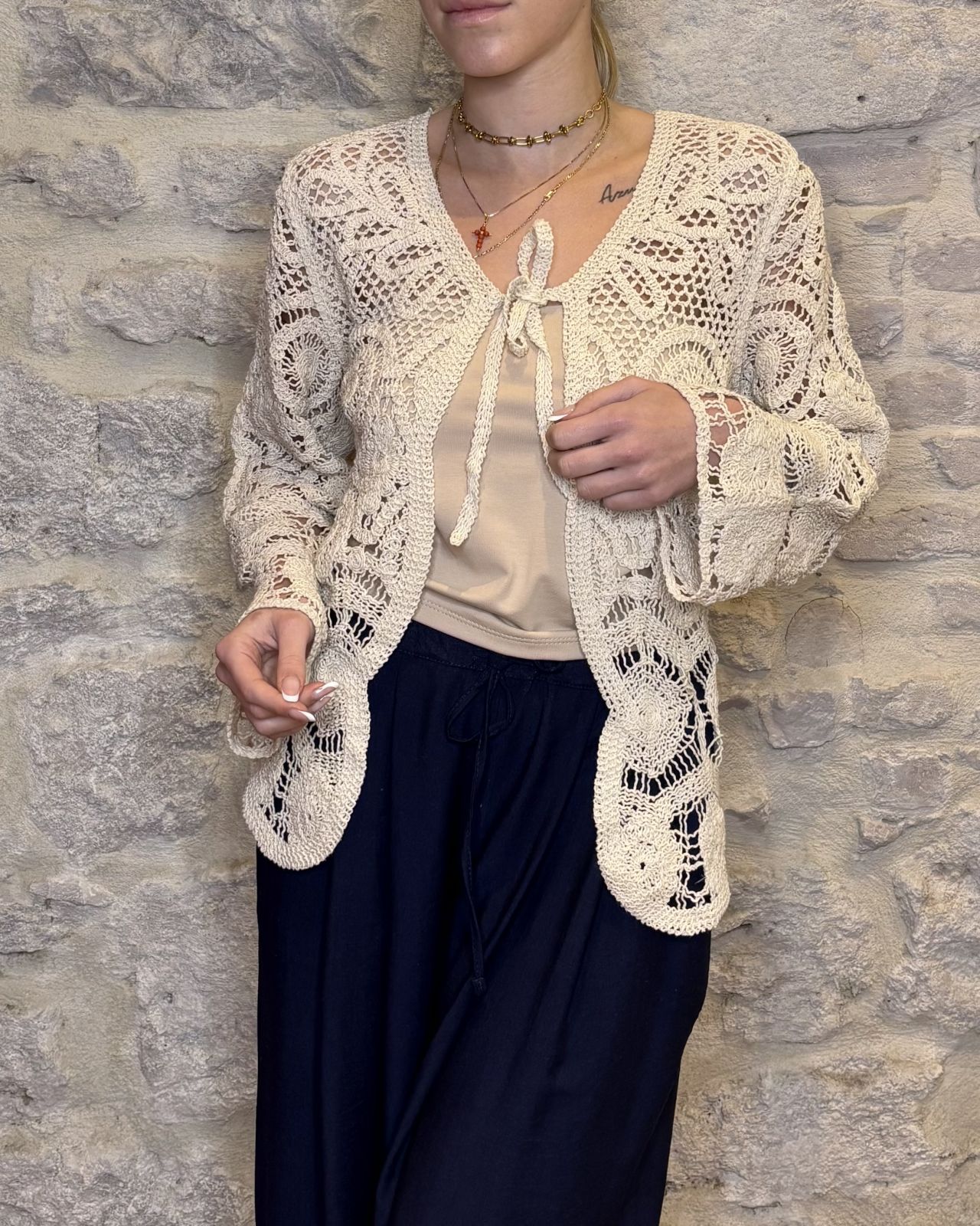 SUSY MIX cardigan laccio in crochet  Image