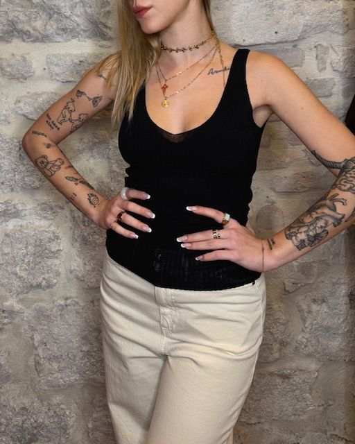 SUSY MIX canotta costine nero Image