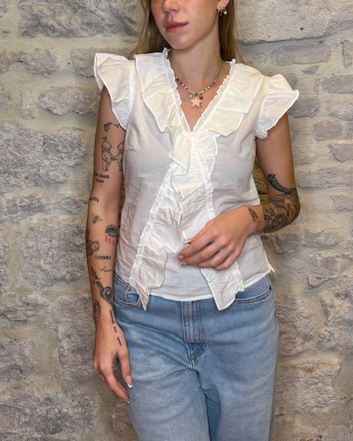 VERO MODA Top con volant e scollo a V Image