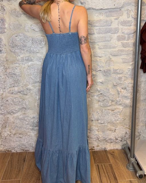 NUMERO6SELECTION abito lungo ricamato in chambray Image