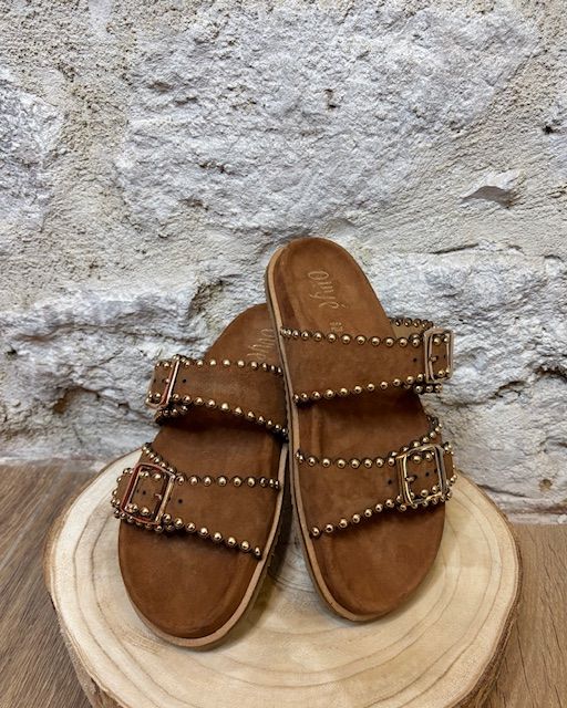 OVYE' Sandalo doppia fibbia borchie suede Image