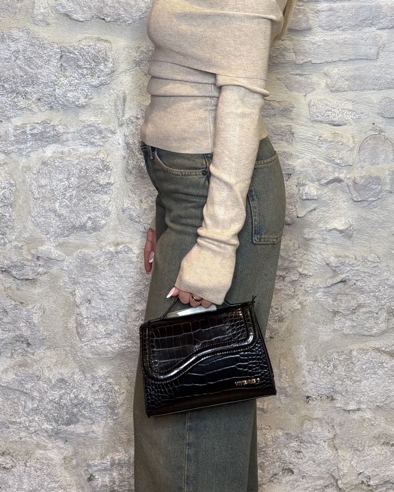 VIVIENNE D mini bag in ecopelle nero Image