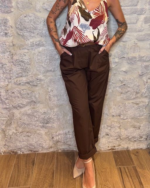 SUSY MIX pantalone leggero con elastico moro Image