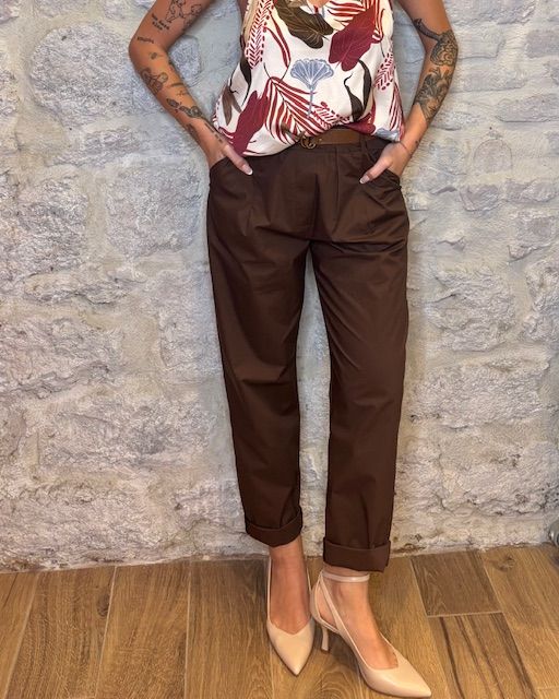 SUSY MIX pantalone leggero con elastico moro Image