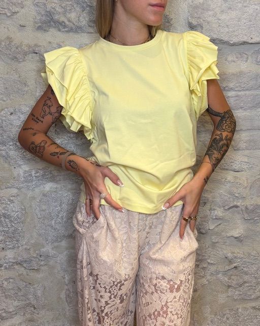 SUSY MIX t-shirt manica volant giallo Image