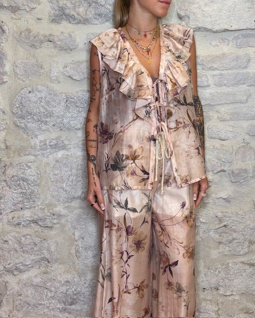SUSY MIX top rouches e fiocchini stampa floreale Image