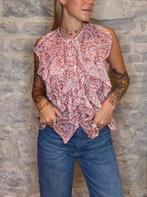 SUSY MIX Camicia micro fantasia rouches Image
