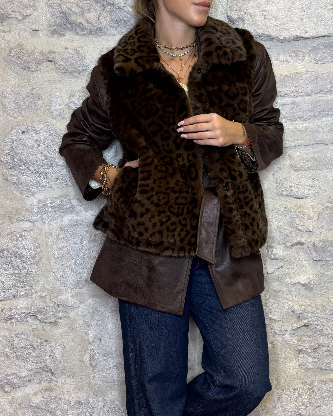 NUMERO6SELECTION Gilet ecopelliccia maculato Image