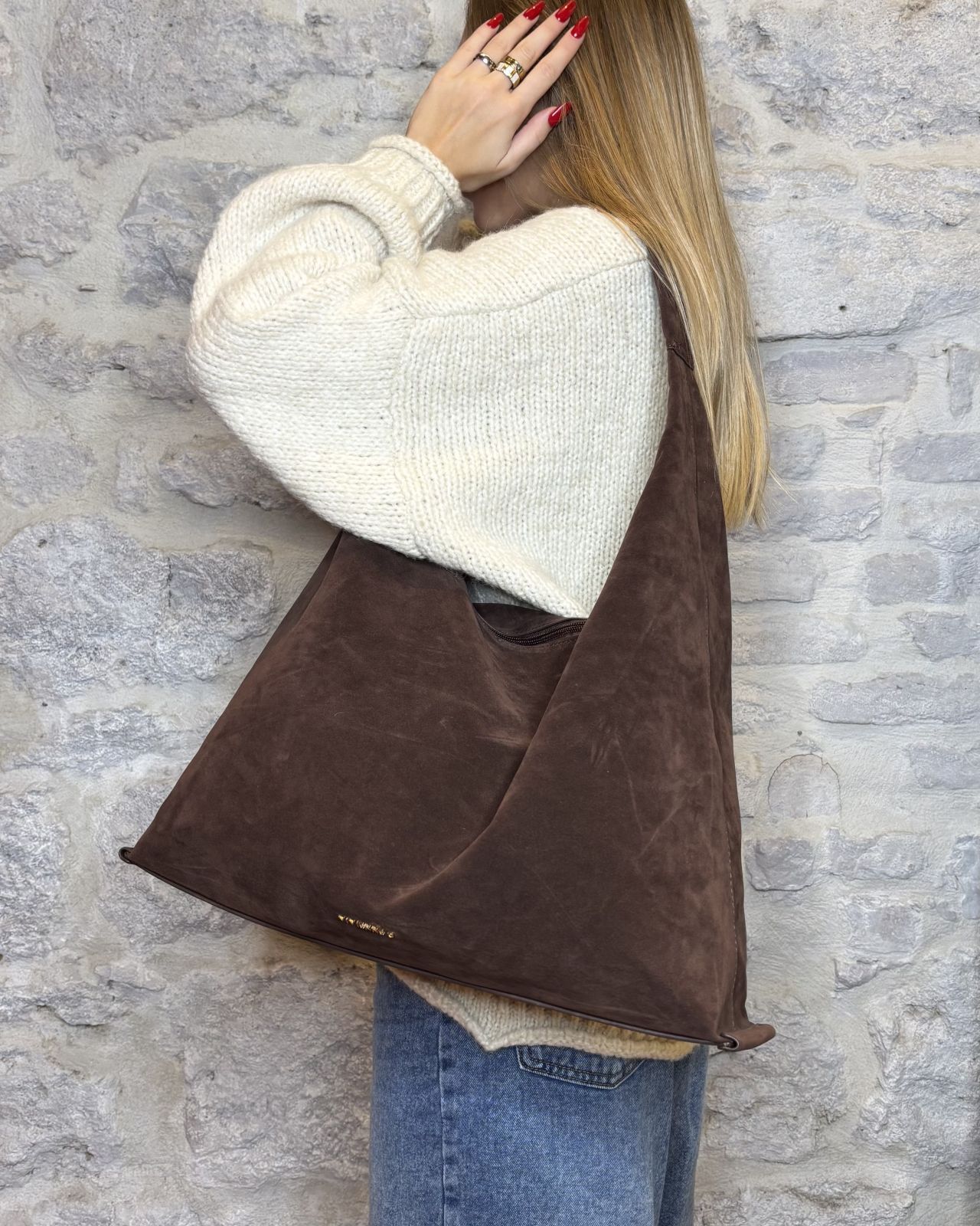 VIVIENNE D shopper scamosciata marrone Image